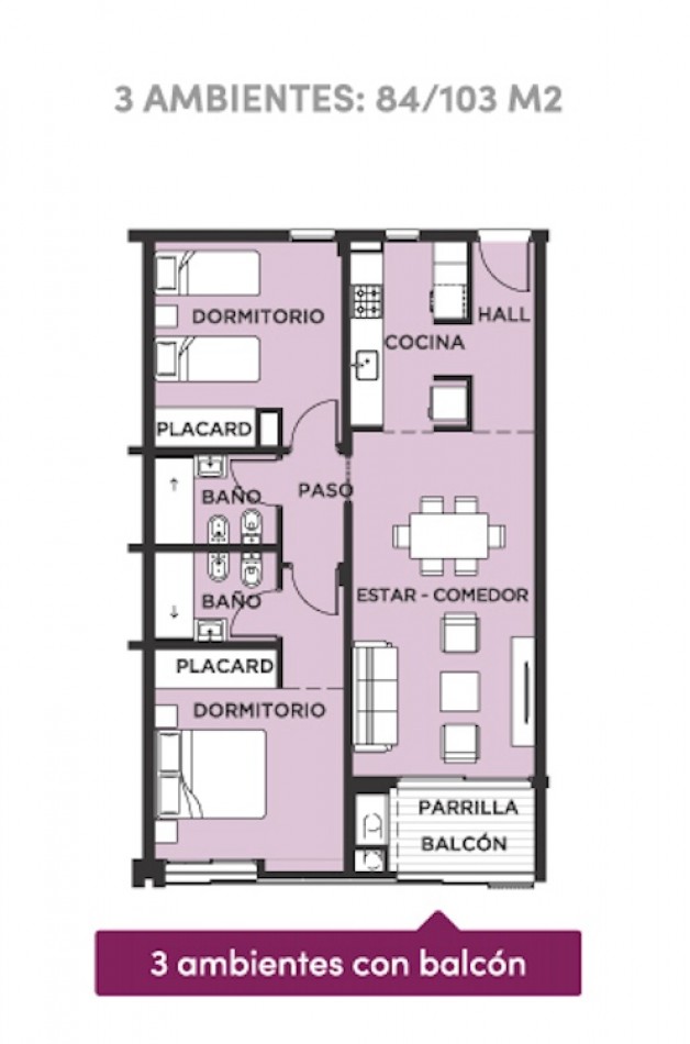 DEPARTAMENTO 2 DORMITORIO CON COCHERA CUBIERTA EN ALQUILER - COMPLEJO MOLA TERRAZA | TERRAZAS DEL NEUQUEN